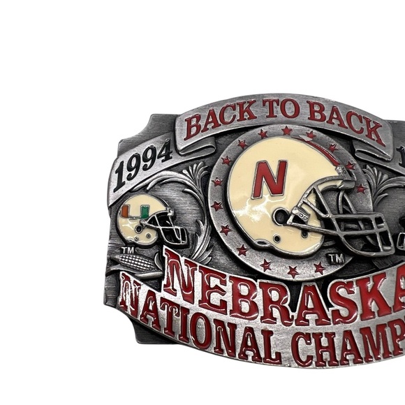 Vtg Limited edition Nebraska Cornhuskers 1994-1995 National Champion belt buckle - Picture 4 of 14